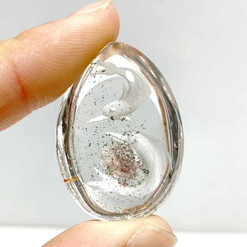4 Pieces Dolphin Garden Quartz Inner Scene Crystal Carving - Wholesale Crystals