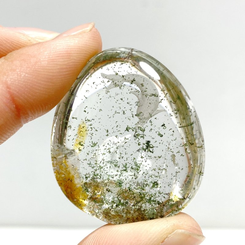 4 Pieces Dolphin Garden Quartz Inner Scene Crystal Carving - Wholesale Crystals