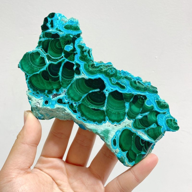 4 Pieces High Quality Beautiful Chrysocolla Mixed Malachite Slab Specimen 1 - Wholesale Crystals