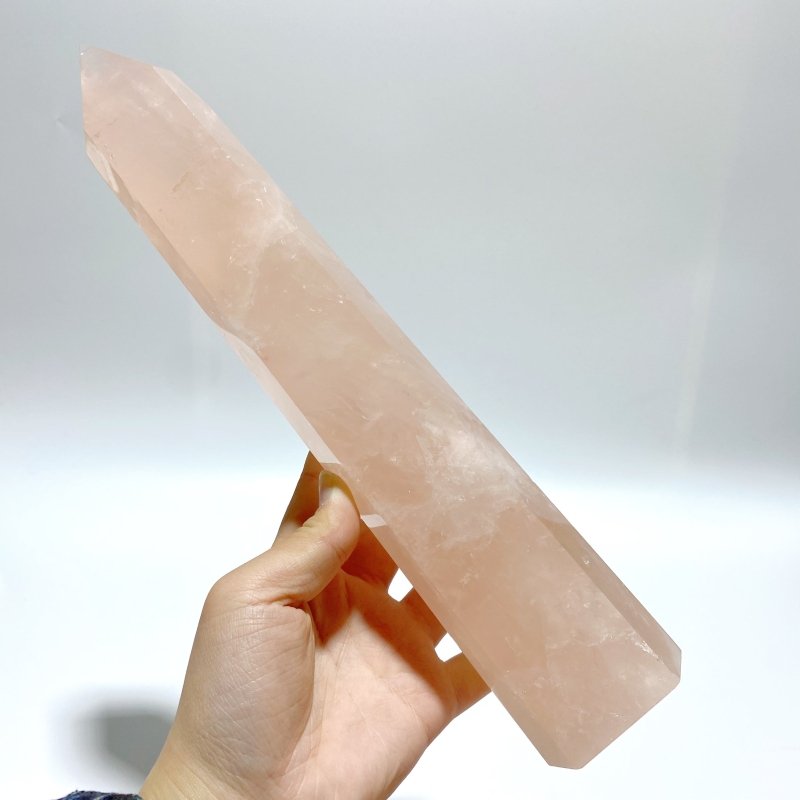 4 Pieces High Quality Large Madagascar Rose Quartz Tower Points - Wholesale Crystals