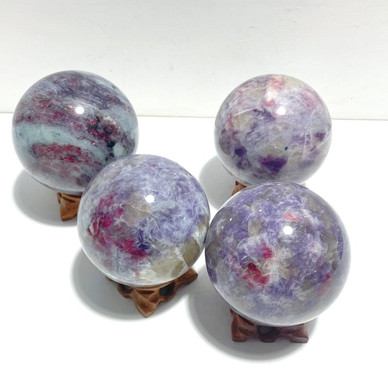 4 Pieces High Quality Large Unicorn Stone Spheres - Wholesale Crystals