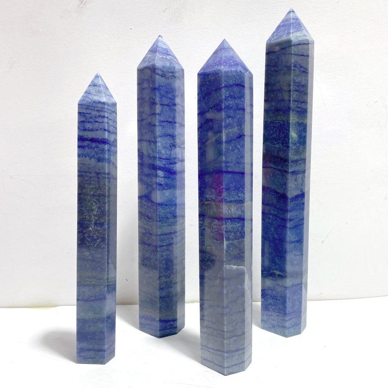 4 Pieces Large Blue Aventurine Tower - Wholesale Crystals