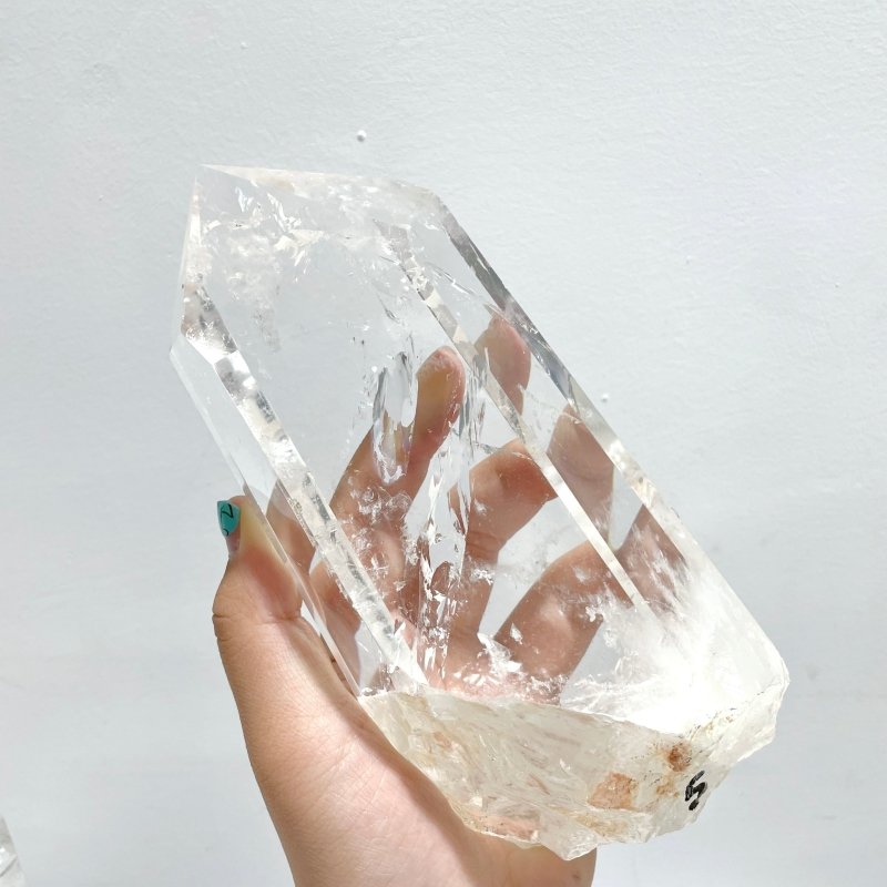 4 Pieces Large Clear Quartz Tower Raw Bottom With Stand - Wholesale Crystals