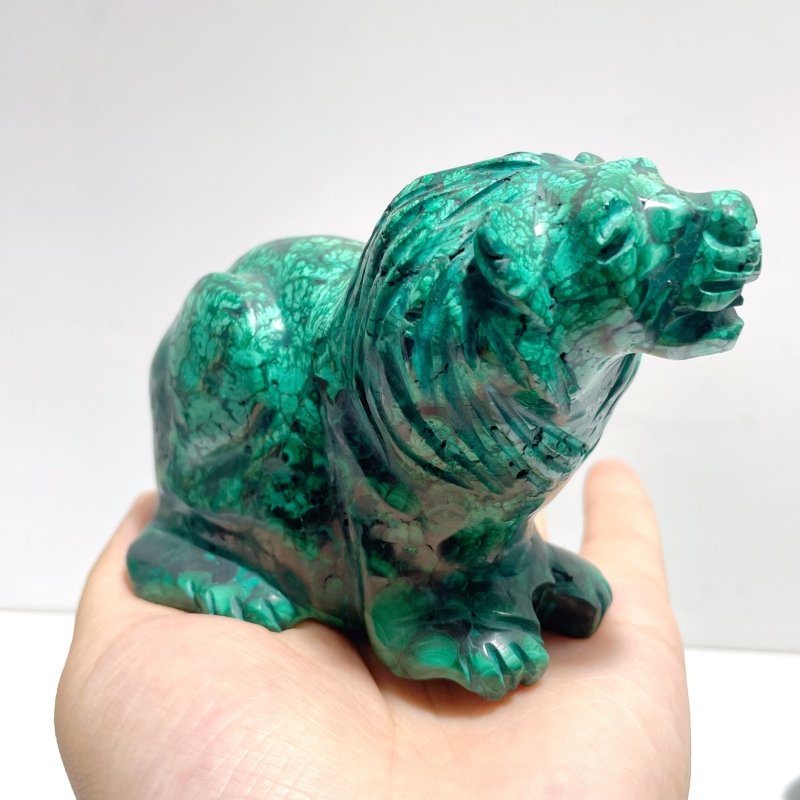 4 Pieces Malachite Lion Carving - Wholesale Crystals