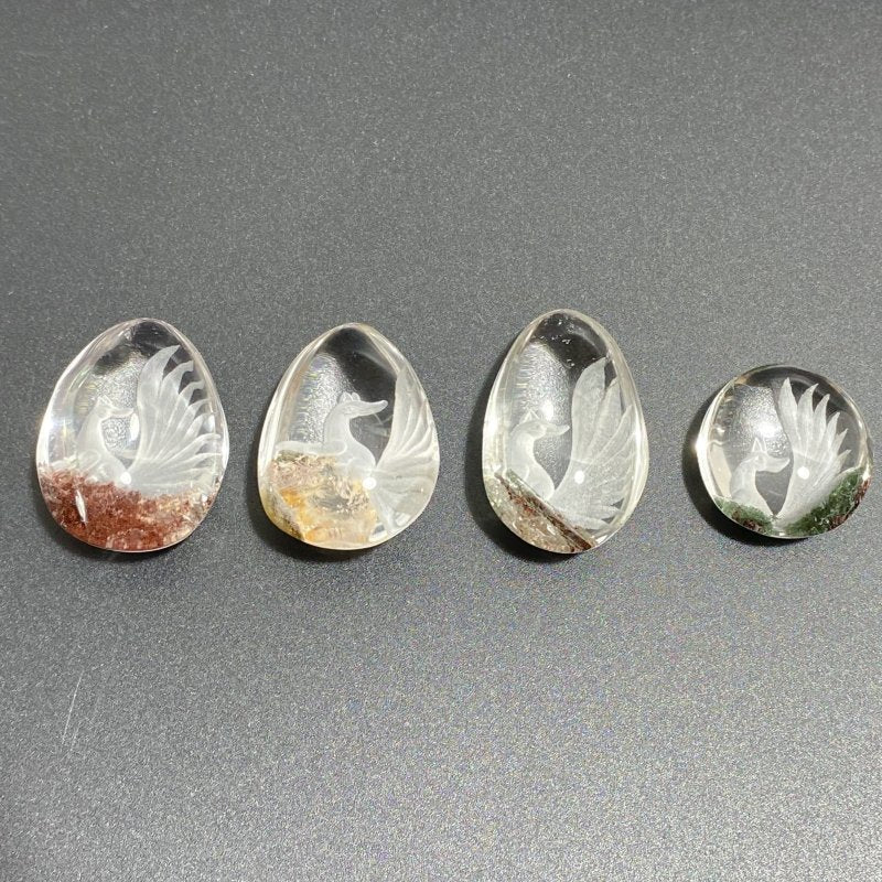4 Pieces Nine-tailed Fox Garden Quartz Inner Scene Carving -Wholesale Crystals
