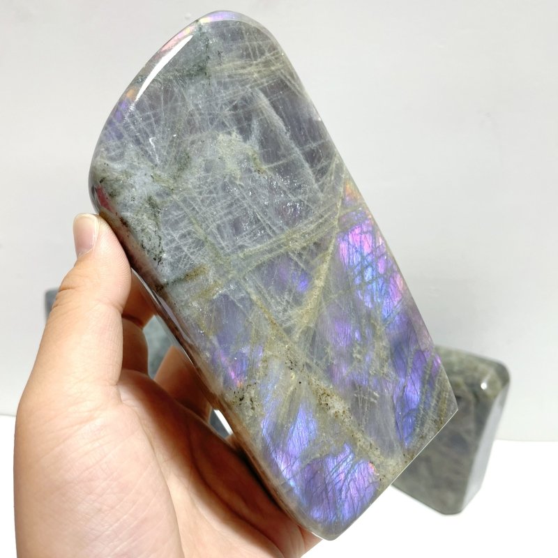 4 Pieces Purple Labradorite High Quality Polished Large Free Form - Wholesale Crystals