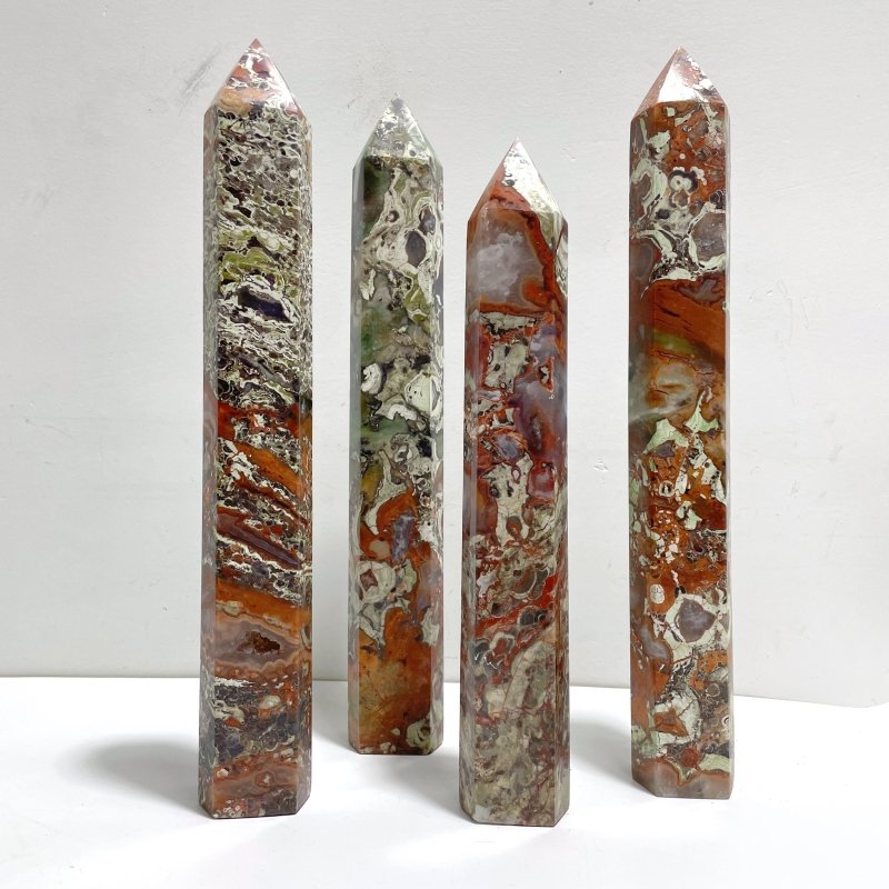 4 Pieces Tall China Agate Tower Point - Wholesale Crystals