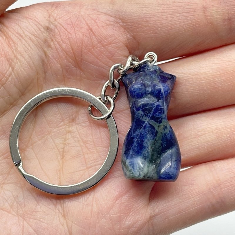 4 Types 3cm Goddess Carving Keychain Chevron Amethyst Opalite -Wholesale Crystals