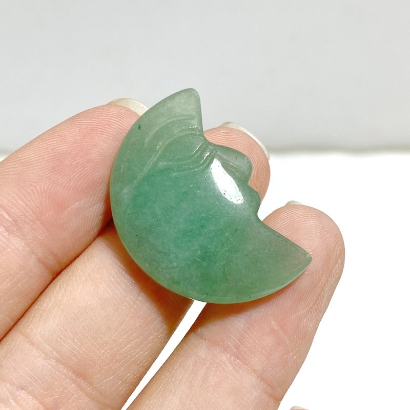 4 Types Moon Face Stone Clear Quartz Green Aventurine Carving Wholesale -Wholesale Crystals