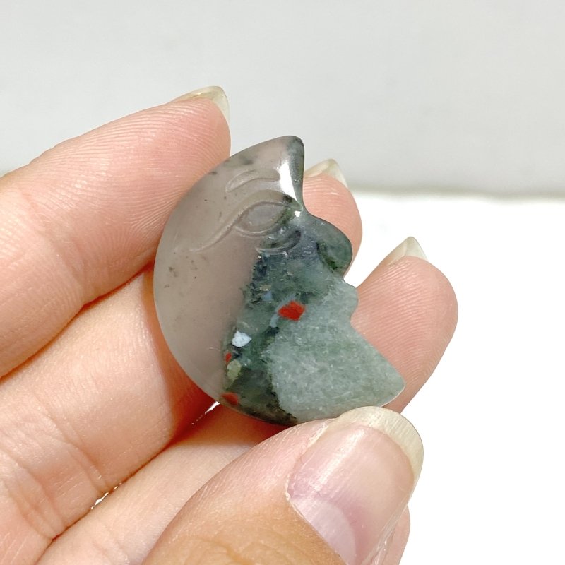 4 Types Moon Face Stone Clear Quartz Green Aventurine Carving Wholesale -Wholesale Crystals