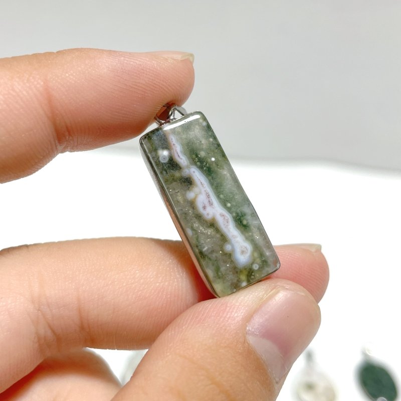 40 Pieces Vein Ocean Japser Pendant - Wholesale Crystals