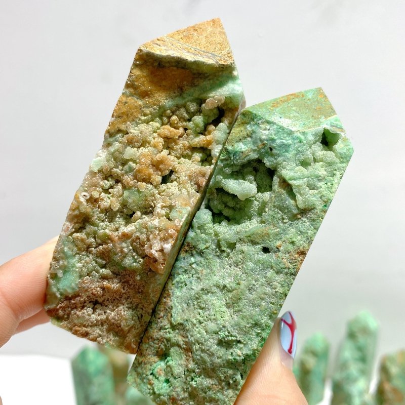 44 Pieces Indonesia Turquoise Druzy Geode Tower Point - Wholesale Crystals