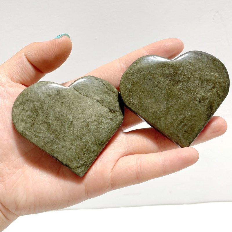 4.5 - 7.5cm Gold Sheen Obsidian Heart Wholesale - Wholesale Crystals