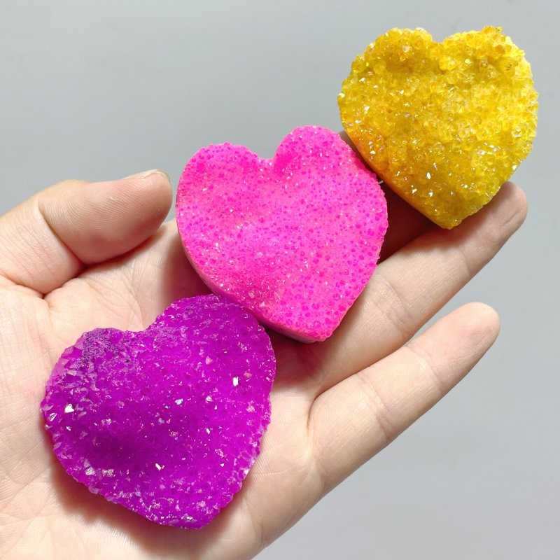 45 Pieces Angel Aura Heart Crystals Spirit Quartz Cluster - Wholesale Crystals