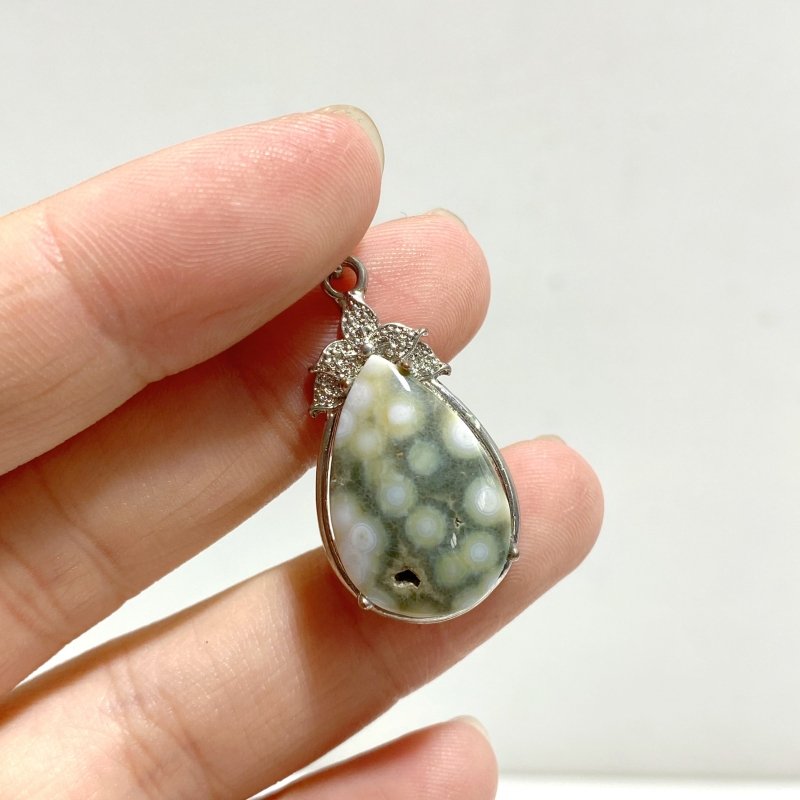 45 Pieces Vein Ocean Japser Pendant -Wholesale Crystals