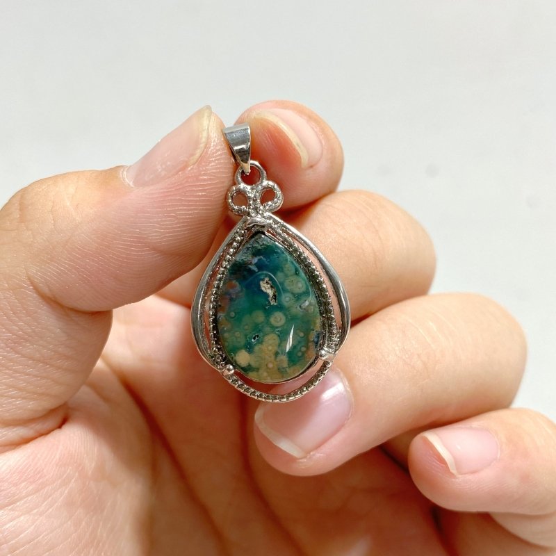 45 Pieces Vein Ocean Japser Pendant -Wholesale Crystals