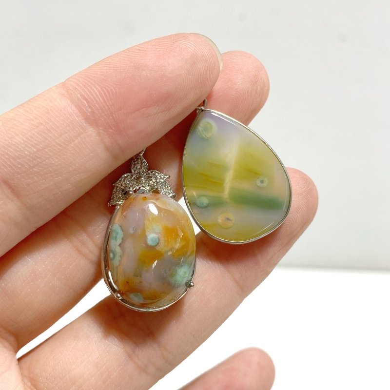 45 Pieces Vein Ocean Japser Pendant -Wholesale Crystals