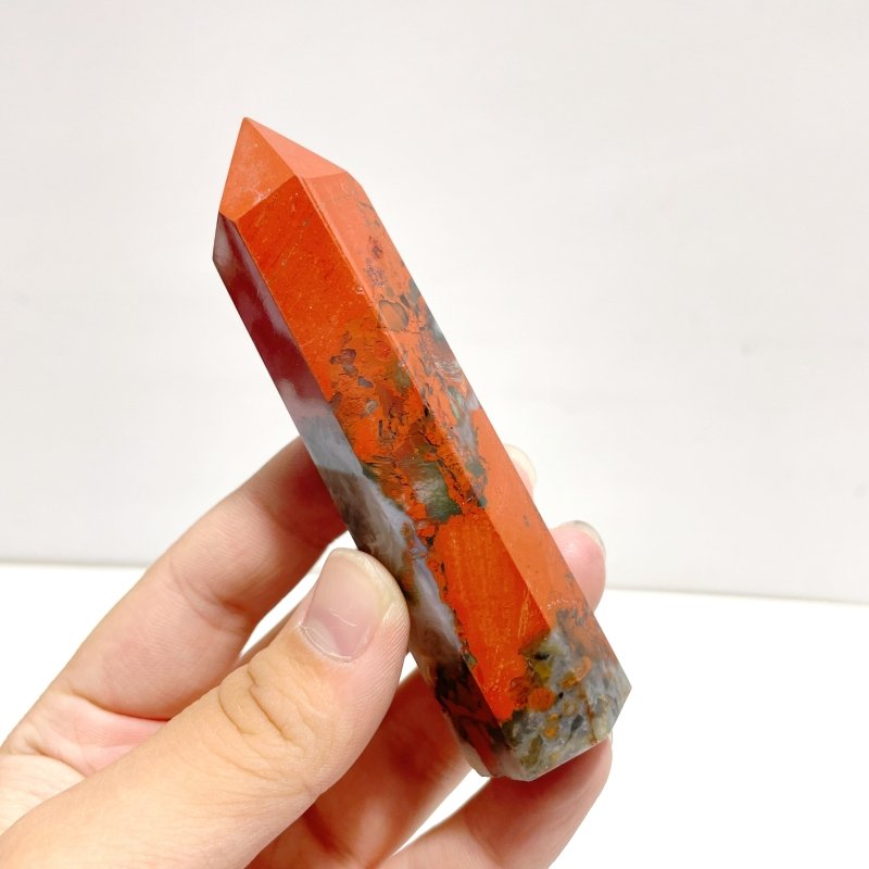 5 - 9CM Bloodstone Mixed Agate Tower Point Wholesale - Wholesale Crystals