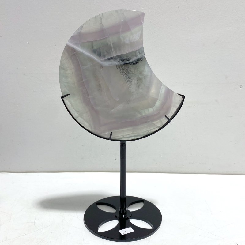 5 Pieces Fluorite Moon Carving With Stand - Wholesale Crystals