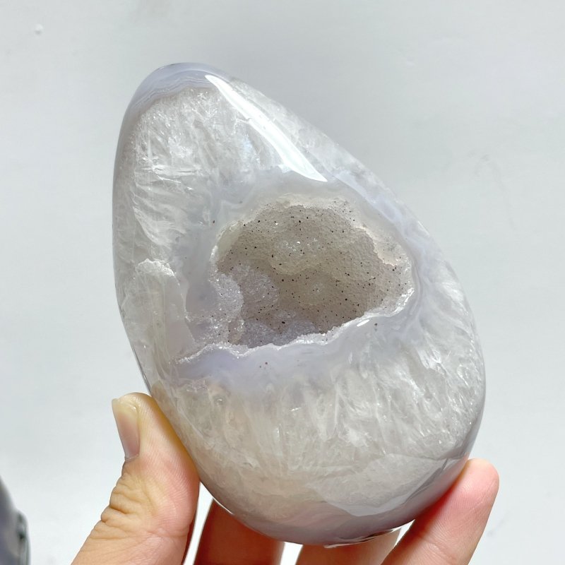 5 Pieces Geode Druzy Eggs Carving With Stand - Wholesale Crystals