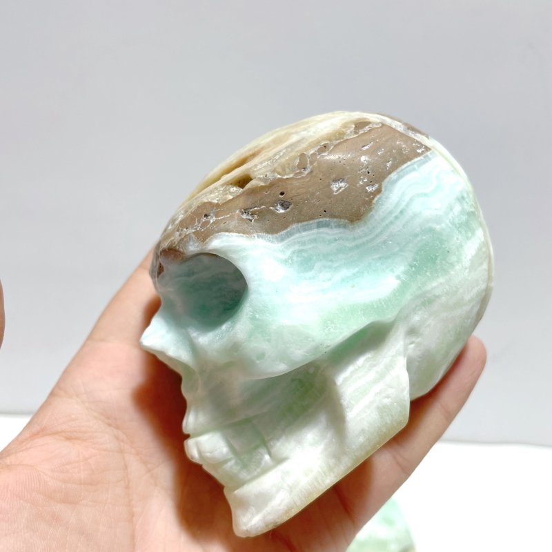5 Pieces Green Calcite Skull Carving - Wholesale Crystals