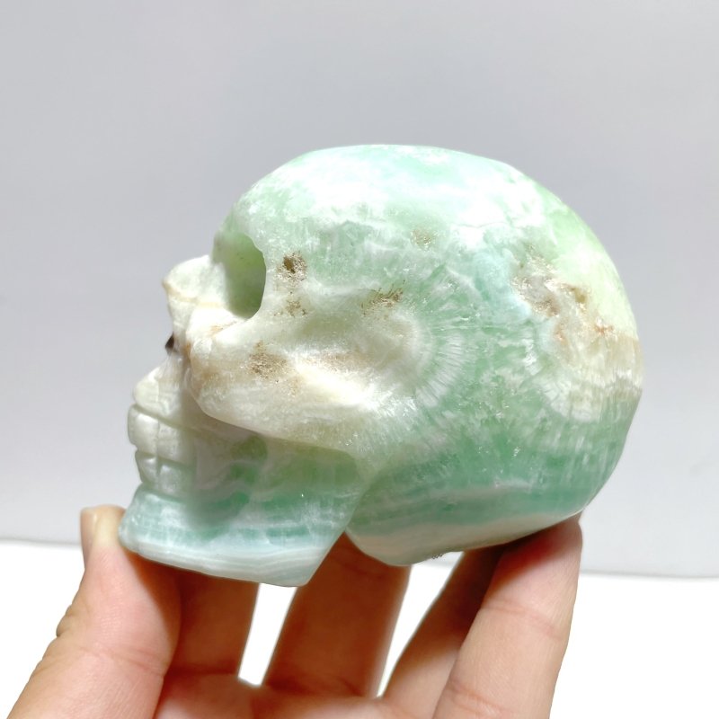 5 Pieces Green Calcite Skull Carving - Wholesale Crystals