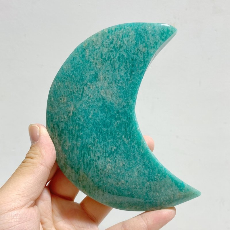 5 Pieces Large Amazonite Moon Carving With Stand -Wholesale Crystals