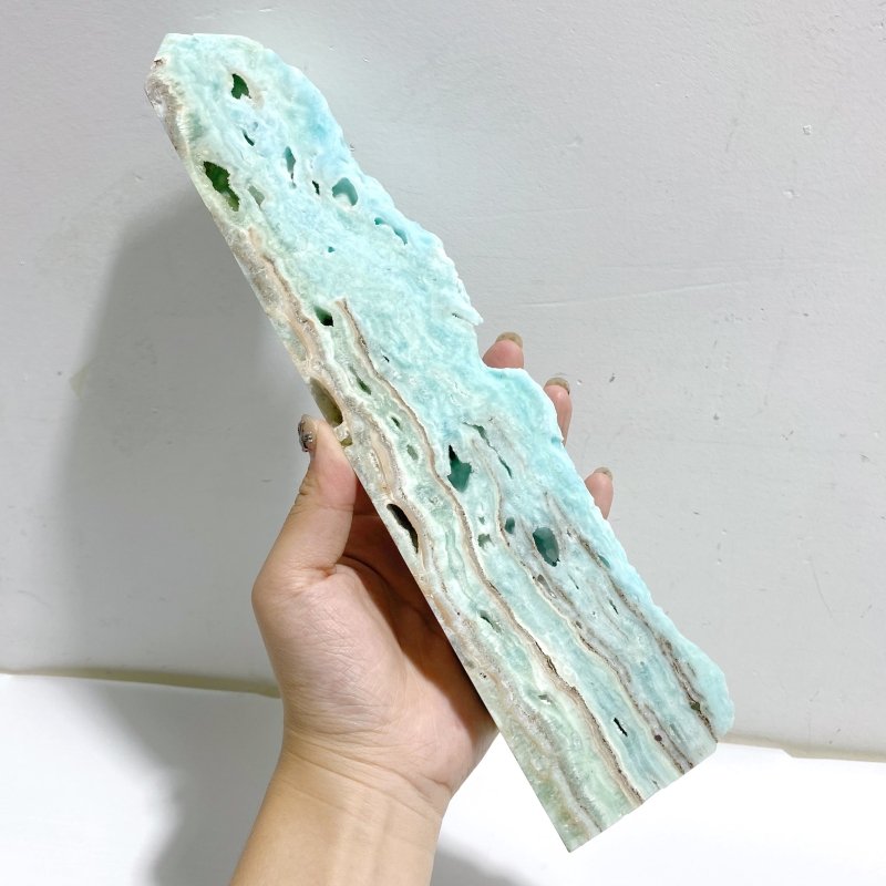 5 Pieces Large Blue Hemimorphite Four-Sided Tower Point Raw Side -Wholesale Crystals