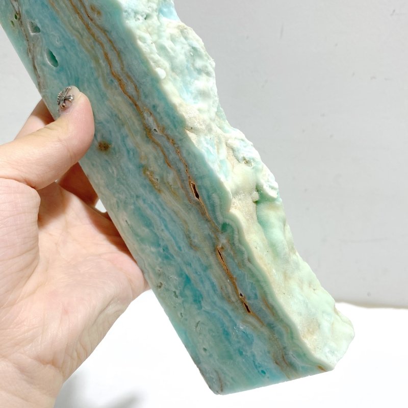 5 Pieces Large Blue Hemimorphite Four-Sided Tower Point Raw Side -Wholesale Crystals