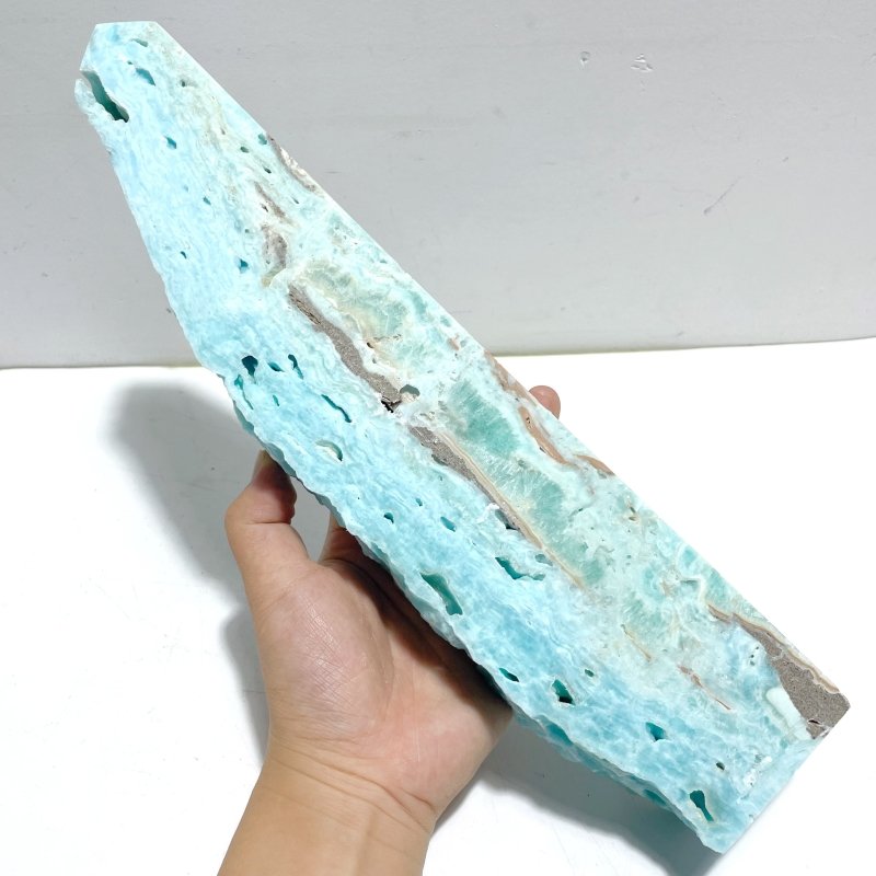 5 Pieces Large Blue Hemimorphite Four - Sided Tower Raw Side - Wholesale Crystals