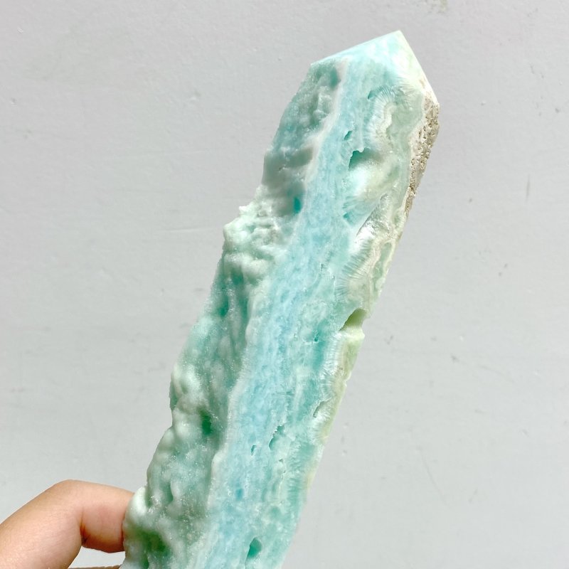 5 Pieces Large Blue Hemimorphite Four-Sided Tower Raw Side -Wholesale Crystals
