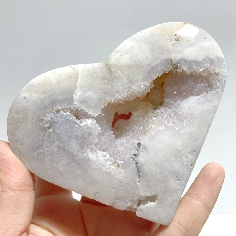 5 Pieces Large Geode Agate Heart - Wholesale Crystals