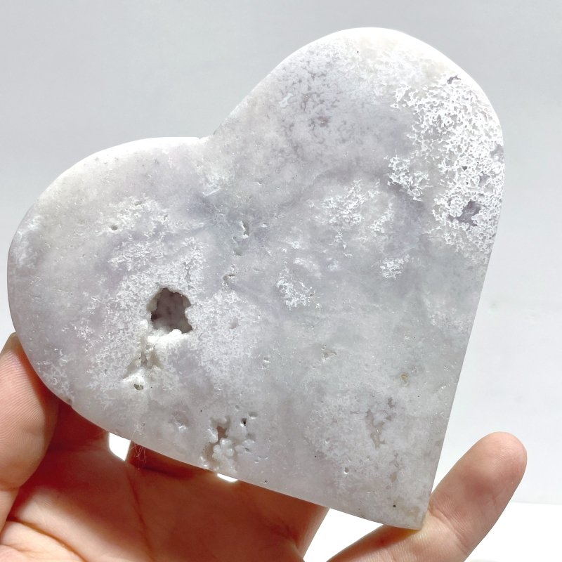 5 Pieces Large Geode Agate Heart - Wholesale Crystals