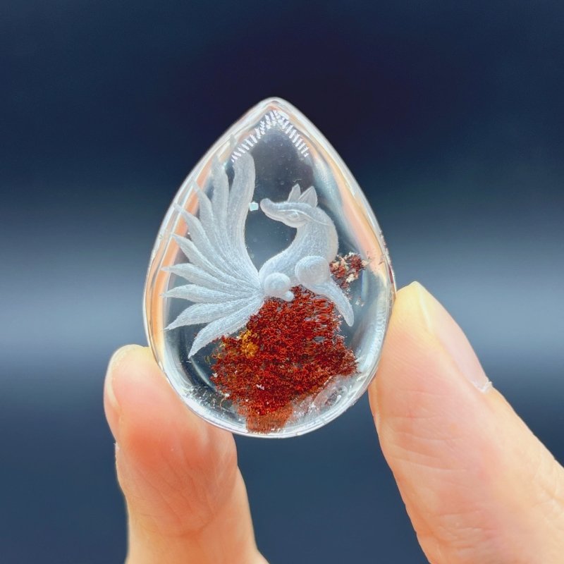 5 Pieces Nine - tailed Fox Garden Quartz Inner Scene Carving - Wholesale Crystals