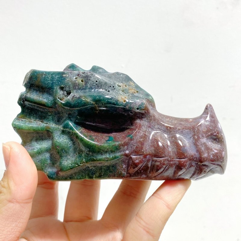 5 Pieces Ocean Jasper Dragon Head Carving - Wholesale Crystals