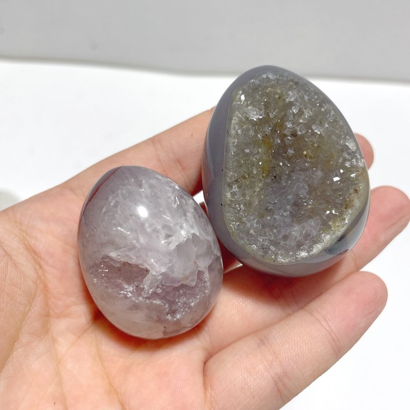 52 Pieces Geode Druzy Agate Eggs - Wholesale Crystals