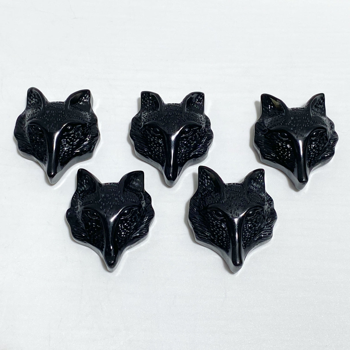 Black Obsidian Fox Face Carving Wholesale