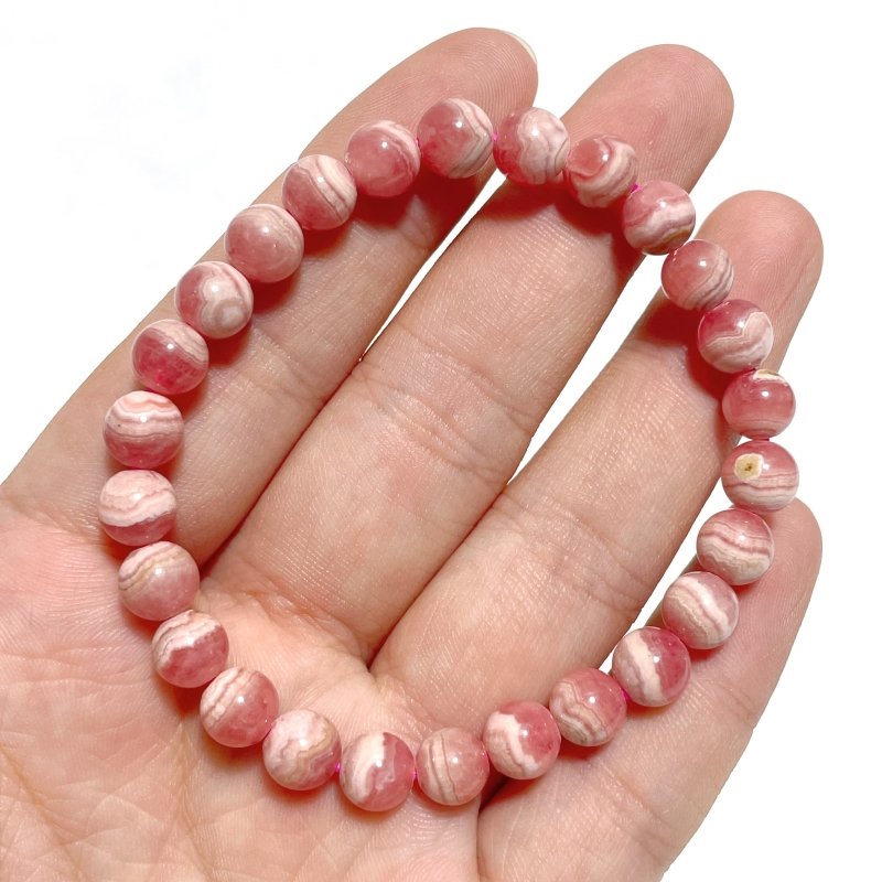 6 Pieces 7mm Rhodochrosite Bracelets - Wholesale Crystals