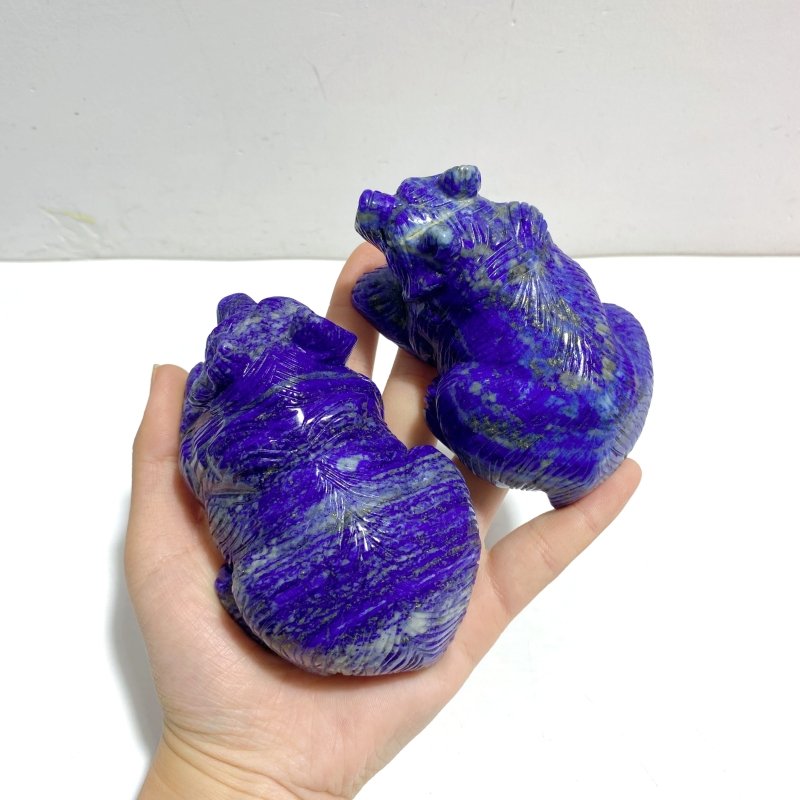 6 Pieces Lapis Lazuli Bears Carving - Wholesale Crystals
