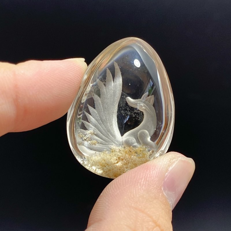6 Pieces Nine-tailed Fox Garden Quartz Inner Scene Carving -Wholesale Crystals