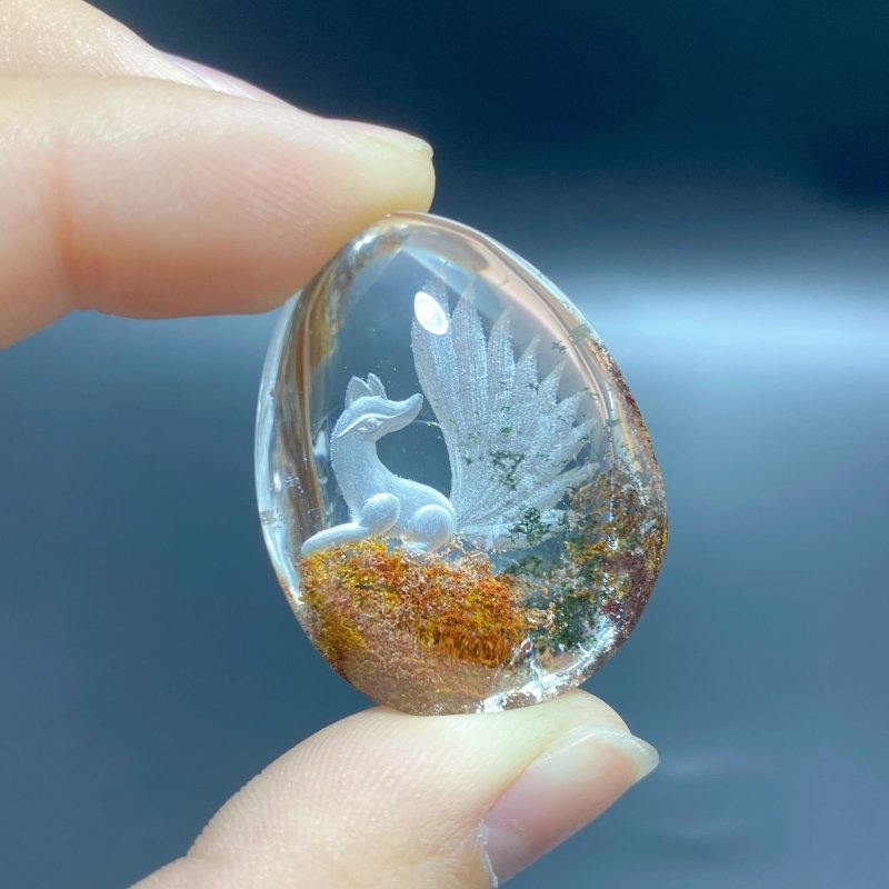 6 Pieces Nine - tailed Fox Garden Quartz Inner Scene Carving - Wholesale Crystals