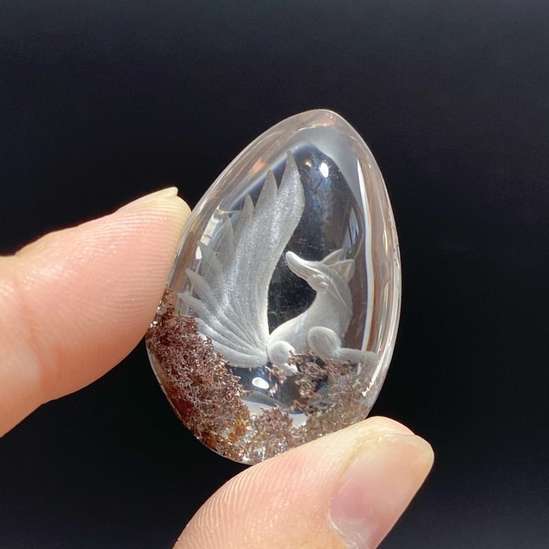6 Pieces Nine-tailed Fox Garden Quartz Inner Scene Carving -Wholesale Crystals