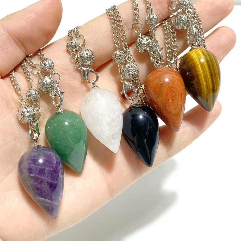 6 Types Teardrop Pendulum Healing Pendants Wholesale Tiger Eye Clear Quartz - Wholesale Crystals