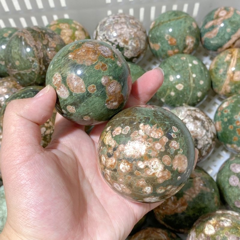 61 Pieces Rainforest Jasper Spheres (Sea Freight Only) -Wholesale Crystals