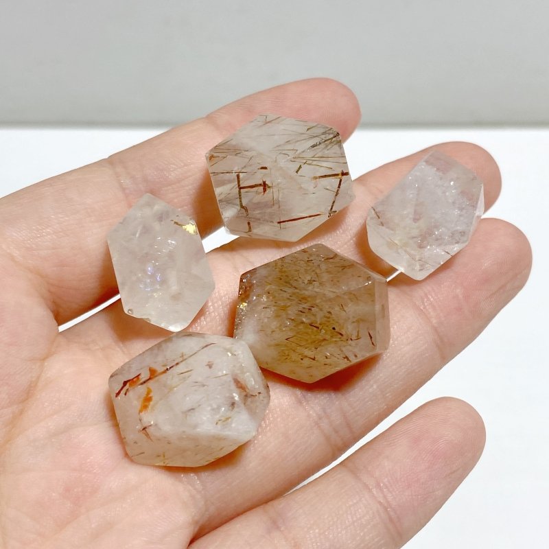 63 Pieces Mini Red Rutile Quartz Free Form Accessories For Jewelry Making DIY Pendant -Wholesale Crystals