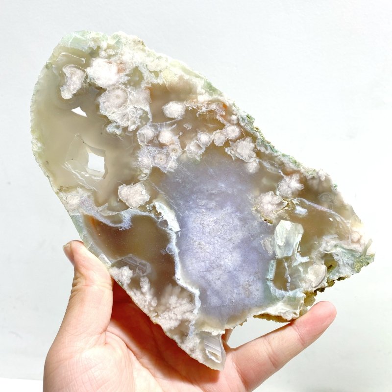 7 Pieces Beautiful Large Green Sakura Flower Agate Slab - Wholesale Crystals