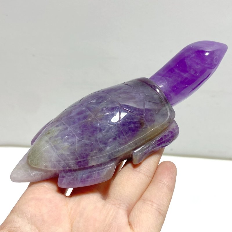 7 Pieces Chevron Amethyst Sea Turtles Carving - Wholesale Crystals