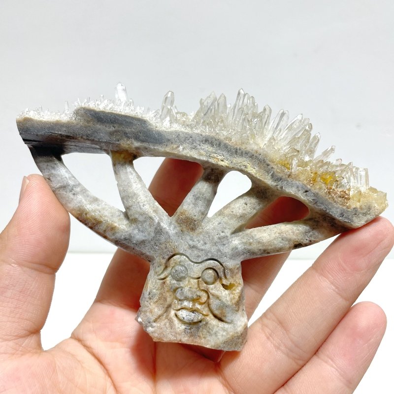 7 Pieces Clear Quartz Cluster Dendroid Guard Carving - Wholesale Crystals