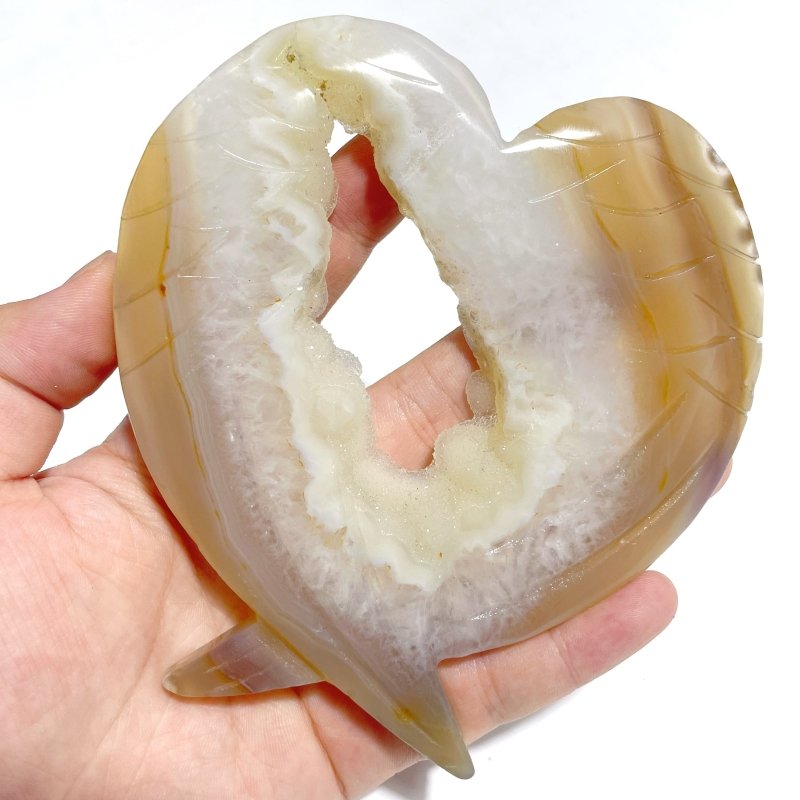 7 Pieces Geode Druzy Agate Fish Carving With Stand - Wholesale Crystals