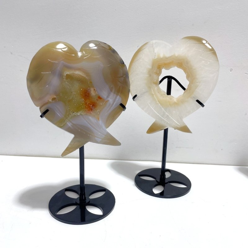 7 Pieces Geode Druzy Agate Fish Carving With Stand - Wholesale Crystals